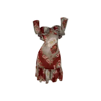 POPO.INFO Short Sleeved Dress Women's Multicolor