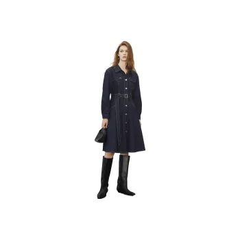 ELLE Long Sleeved Dresses Fall Women's Denim Blue