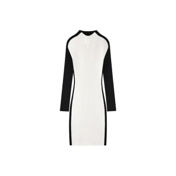 COURREGES Contrast frame Ribbed knit Mini Dress