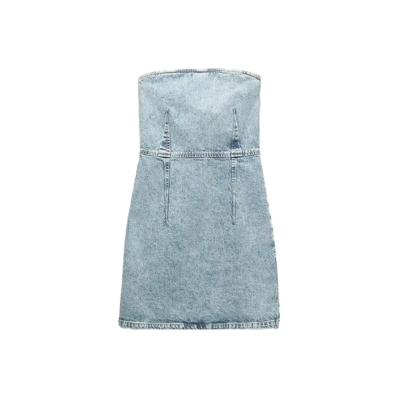 ZARA Sleeveless Dress Women's Blue-0