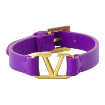 Valentino Leather Bracelets Unisex Purple