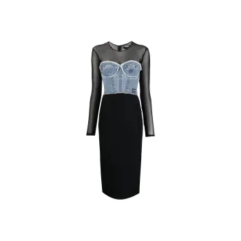 VERSACE JEANS COUTURE Long Sleeved Dress Women's Multicolor