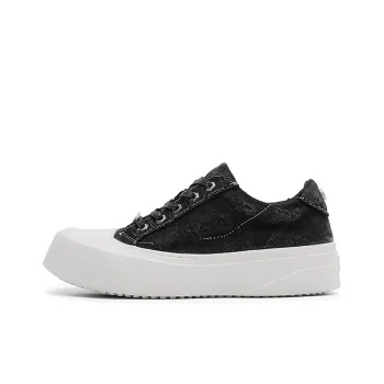 Angelmi Coverage Abrasion Resistant Low Top Skateboard Shoes Men's Washed Black
