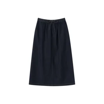 Homemade Willow Silk Denim Long Skirt Women's [Skirt]Blue