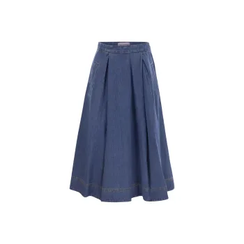 WEEKEND MaxMara Denim Long Skirt Women's Blue