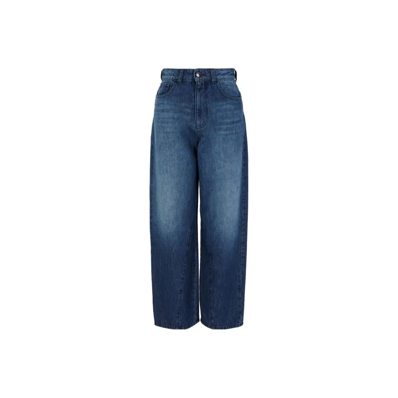 EMPORIO ARMANI Wide leg Cropped Denim Culottes-0