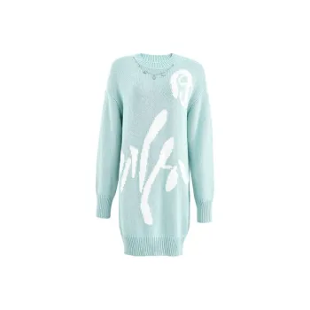 MASFER.SU Long Sleeved Dresses Women's Light Green