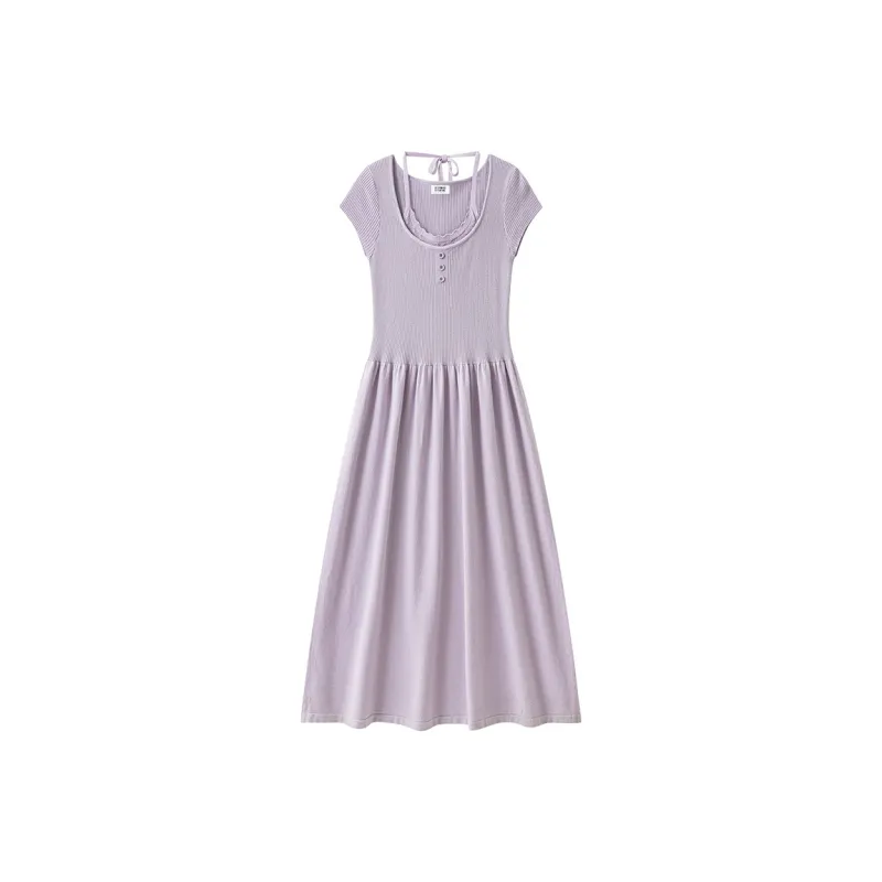 HTMEME Short Sleeved Dress Women's-0