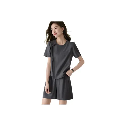 Mo Han Yi Mei SS24 Casual Suit Women's Medium Gray
