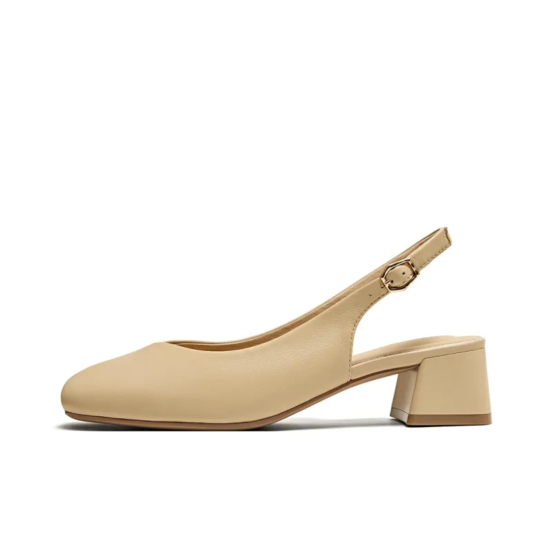 PT'SON High Heels Women's Cream White, Soft Apricot-5