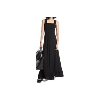 MICHAEL KORS Paisley Eyelet Smocked Woven Dress