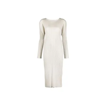 PLEATS PLEASE ISSEY MIYAKE Long-Sleeved Dresses Women's White