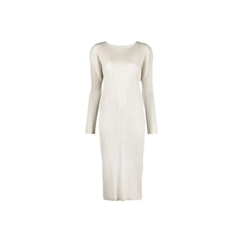 PLEATS PLEASE ISSEY MIYAKE Long-Sleeved Dresses Women's White-0