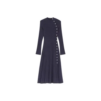 Maje Ribbed knit Wool blend Dress