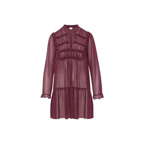 ARITZIA Long-Sleeved Dresses Women's Burgundy/Spiced Burgundy