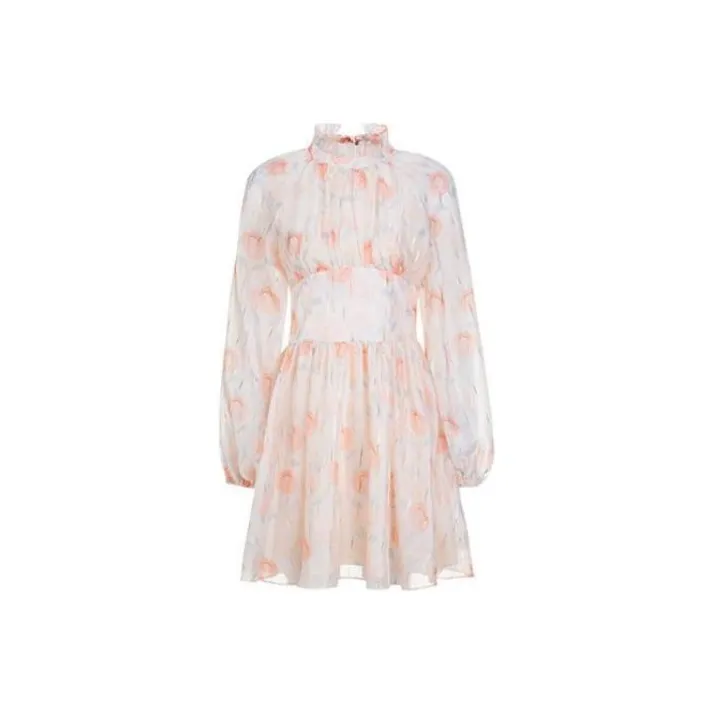 AIVEI Long Sleeved Dresses Women's Light Neroli-0