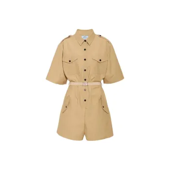 PRADA Short Sleeved Belted Jumpsuit