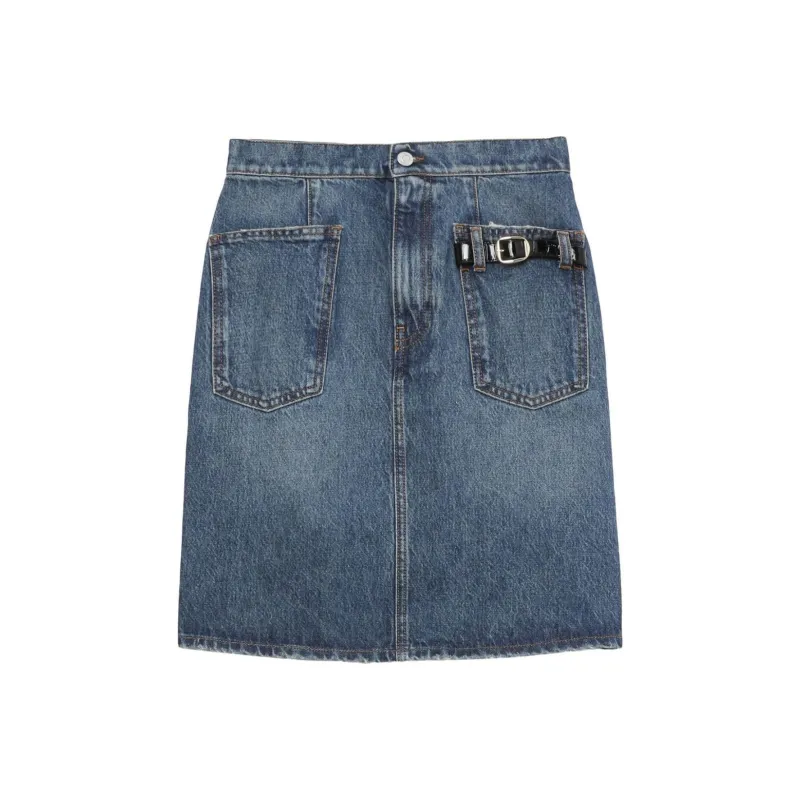 COPERNI Belt embellished Denim Skirt-0