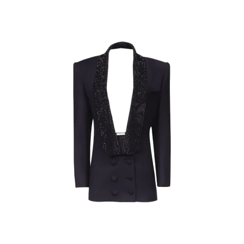 AREA Open-back Tuxedo Minidress