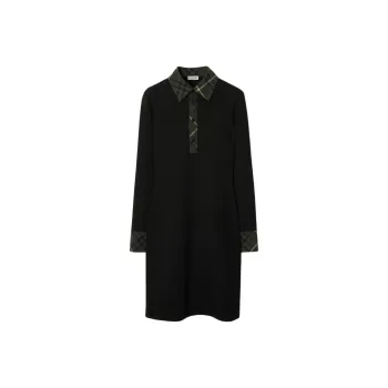 Burberry Logo Embroidered Knitted Polo Dress