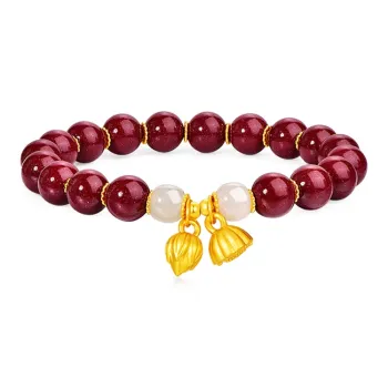 JINLIUFUJIXIANG Reconstructed Cinnabar Bracelets Unisex