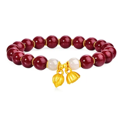 JINLIUFUJIXIANG Reconstructed Cinnabar Bracelets Unisex