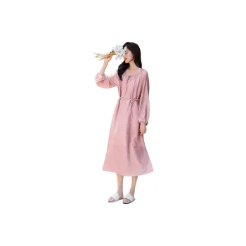 Mo Han Yi Mei Long Sleeved Dress Women's Mousse Pink