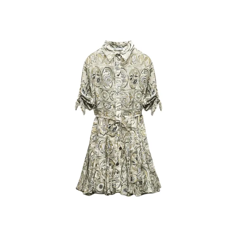 ZARA Short-Sleeved Dresses Women's Brown-0