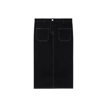 COURREGES Topstitched Denim Midi Skirt