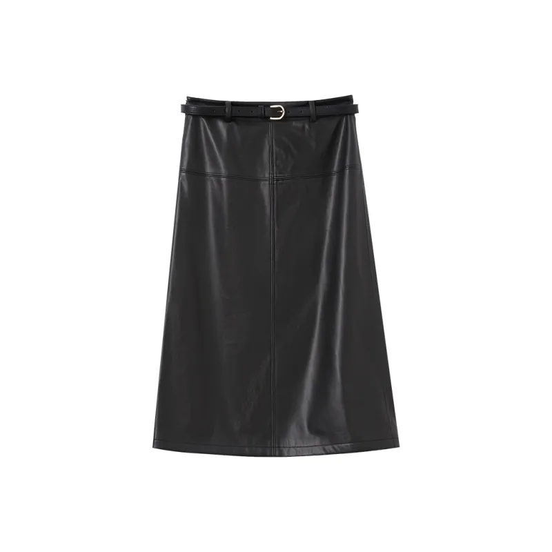 Mambe Leather Long Skirts Women's-0