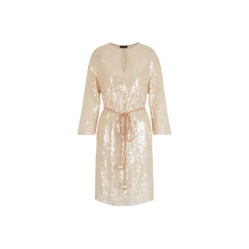 EMPORIO ARMANI Sequin Embellished Keyhole Neck Midi Dress