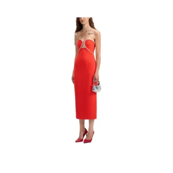 Self-portrait Sleeveless Dress Women's Bright Orange
