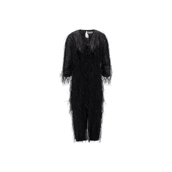 Lanvin Front Slit Fringed Midi Dress