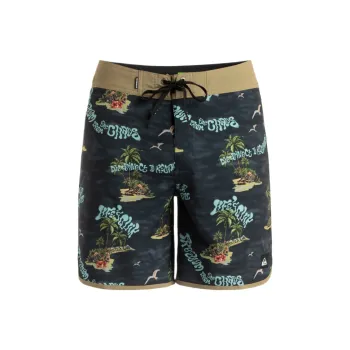 Quiksilver Surfsilk Scallop Swimming Shorts Men's Black Green