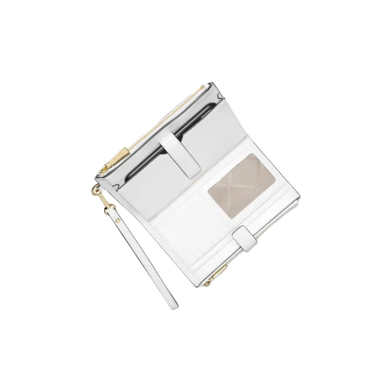 MICHAEL KORS Adele Pebbled Leather Clutches Wallets Women's White-2