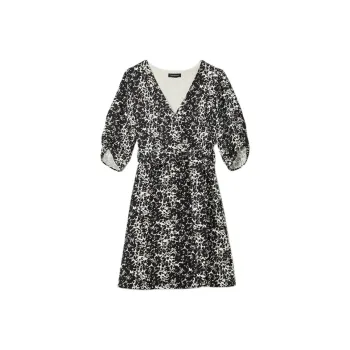 CLUB MONACO Short-Sleeved Dresses Women's Black And White Print
