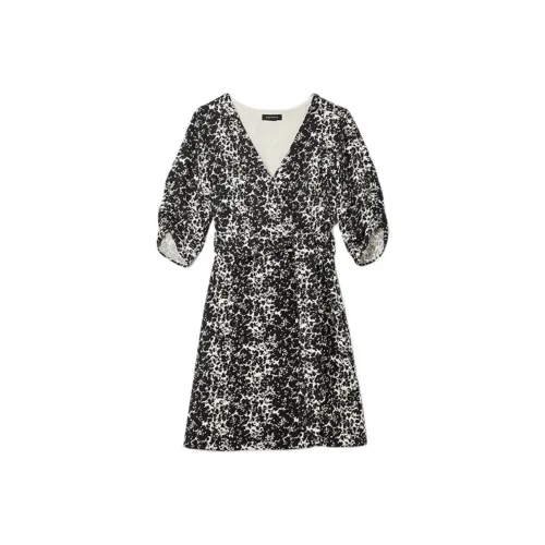 CLUB MONACO Short-Sleeved Dresses Women's Black And White Print