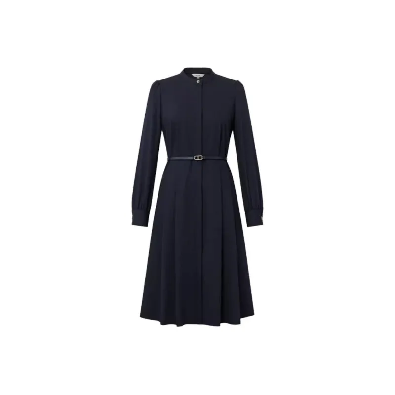 HAZZYS Long Sleeved Dresses Women's Navy Blue-0