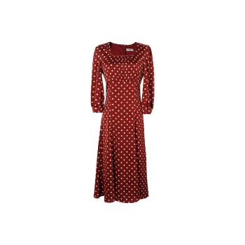 MISSSHINE Long Sleeved Dresses Women's Rusty Red