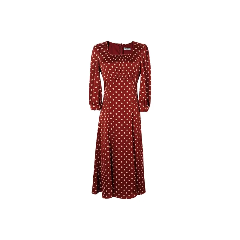 MISSSHINE Long Sleeved Dresses Women's Rusty Red-0