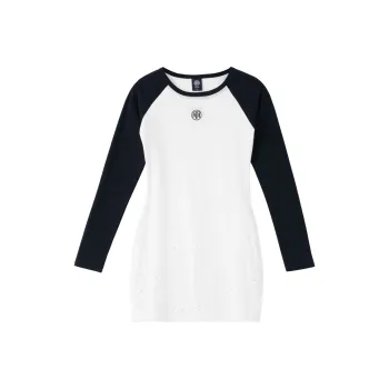 TCH Long Sleeved Dresses Women's White With Black Logo