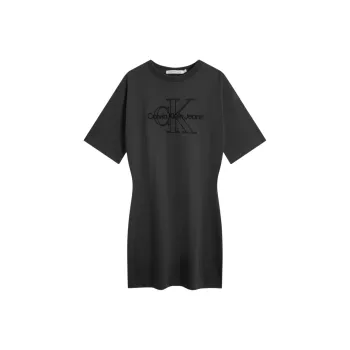 CALVIN KLEIN Short Sleeved Dress Women's Long Stone Gray