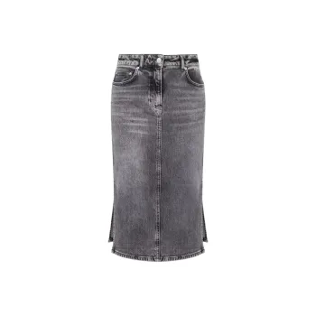 MOSCHINO Side Slit Denim Skirt