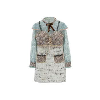 LULUALWAYS Long-Sleeved Dresses Women's Green