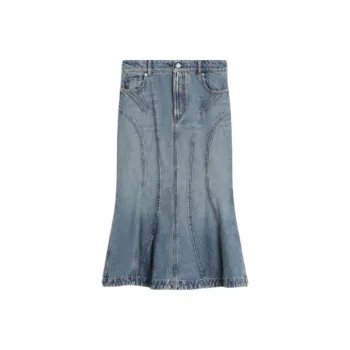 SportMa Denim Long Skirts Women's Sky Blue