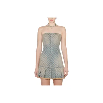 Misbhv Strapless Denim Mini Dress