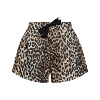GANNI Leopard Print Shorts