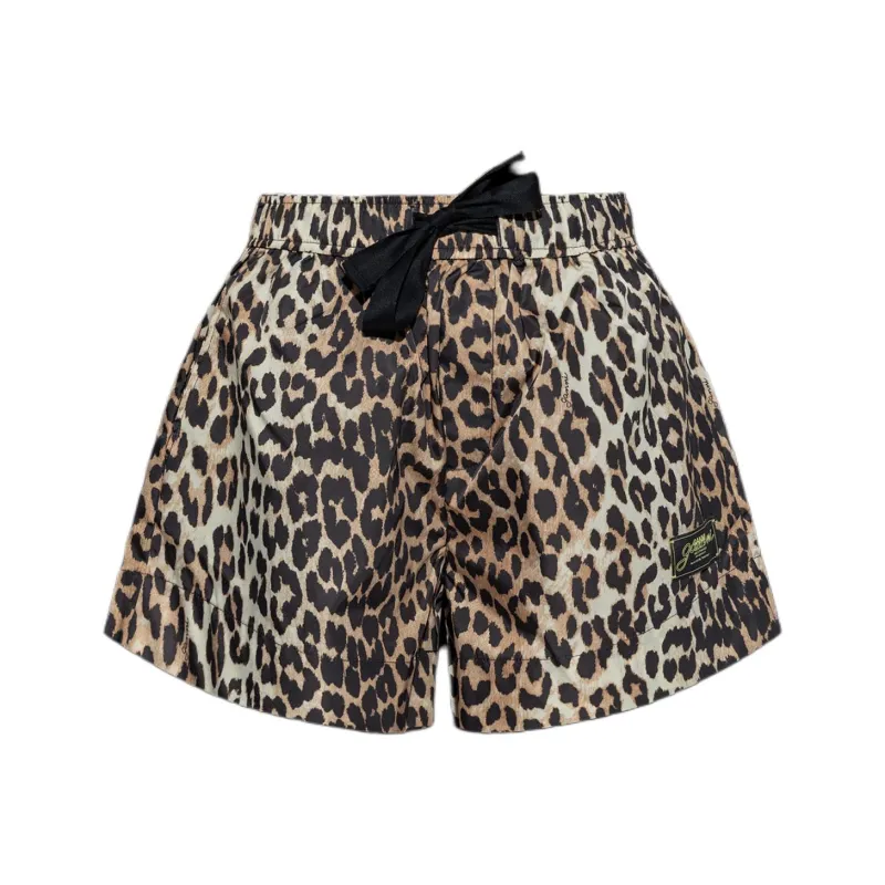 GANNI Leopard Print Shorts-0
