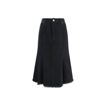 UNIFREE Denim Long Skirts Women's Black Gray Color