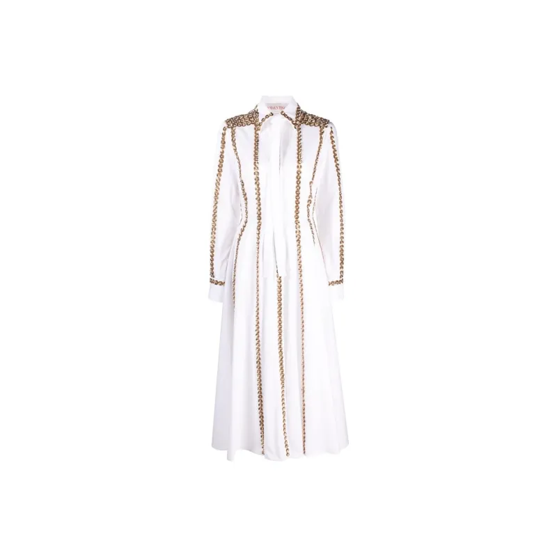 Valentino Long-Sleeved Dresses Women's White-0